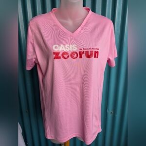 Oasis Pink Short Sleeve Tee Retro Design